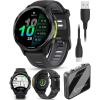 imageWearable4U Garmin Forerunner 970 Carbon Gray DLC Titanium Smartwatch with Black Case and BlackTranslucent Whitestone Band AMOLED Display with Garmin HRM 600 ML Power Bank BundlePower Bank