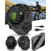 imageWearable4U Garmin Instinct 3 50 mm AMOLED Display Rugged Outdoor GPS Smartwatch MetalReinforced Bezel Builtin Flashlight Up to 18 Days of Battery Life Black with Charcoal Band Bundle