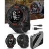 imageWearable4U Garmin Instinct 3 Solar 45 mm Rugged Outdoor GPS Smartwatch MetalReinforced Bezel Builtin Flashlight Up to 28 Days of Battery Life Black with Black Band Bundle