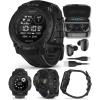imageWearable4U Garmin Instinct 3 Tactical Edition Solar Charging Display 45mm Rugged Outdoor GPS Smartwatch Applied Ballistics Support LED Flashlight MultiBand GPS White Earbuds BundleSOLAR  45 mm