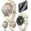 imageWearable4U Garmin Lily 2 Active Lunar Gold with Bone Silicone Band Small and Stylish Smartwatch Builtin GPS Hidden Display Patterned Lens Up to 9 Days Battery Life Black Earbuds BundleLily 2 Power Bank