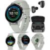 imageWearable4U Garmin Venu 3S GPS Smartwatch AMOLED Display 41 mm Watch Advanced Health and Fitness Features Up to 10 Days of Battery Wheelchair Mode Sleep Coach Sage Gray Black Earbuds BundleSilverSage Gray Black EarBuds