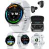 imageWearable4U Garmin Venu 3S GPS Smartwatch AMOLED Display 41 mm Watch Advanced Health and Fitness Features Up to 10 Days of Battery Wheelchair Mode Sleep Coach Sage Gray Black Earbuds BundleSilverWhitestone Black EarBuds