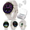 imageWearable4U Garmin Venu 3S GPS Smartwatch AMOLED Display 41 mm Watch Advanced Health and Fitness Features Up to 10 Days of Battery Wheelchair Mode Sleep Coach Sage Gray Black Earbuds BundleSoft GoldIvory White EarBuds