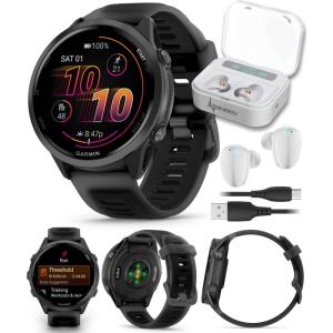 imageGarmin Forerunner 570 47mm Advanced GPS Running ampamp Triathlon Smartwatch AMOLED Display Training ampamp Recovery Amp Yellow Aluminum wTranslucent WhitestoneTurquoise Band w Wearable4U PowerBank BundleSlateBlack WHT EarBuds