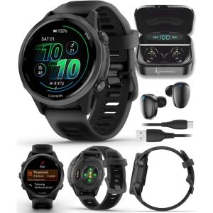 imageGarmin Forerunner 570 47mm Advanced GPS Running ampamp Triathlon Smartwatch AMOLED Display Training ampamp Recovery Amp Yellow Aluminum wTranslucent WhitestoneTurquoise Band w Wearable4U PowerBank BundleSlate  Black Band BLK EarBuds