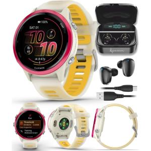 imageGarmin Forerunner 570 47mm Advanced GPS Running ampamp Triathlon Smartwatch AMOLED Display Training ampamp Recovery Amp Yellow Aluminum wTranslucent WhitestoneTurquoise Band w Wearable4U PowerBank BundleRaspberry  BoneMango BLK EarBuds