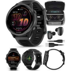 imageGarmin Forerunner 570 47mm Advanced GPS Running ampamp Triathlon Smartwatch AMOLED Display Training ampamp Recovery Amp Yellow Aluminum wTranslucent WhitestoneTurquoise Band w Wearable4U PowerBank BundleSlateBlack BLK EarBuds