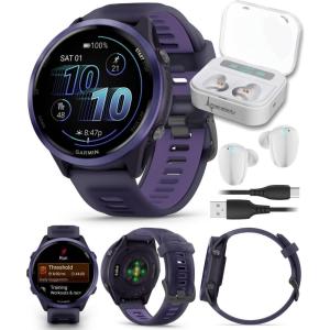 imageGarmin Forerunner 570 47mm Advanced GPS Running ampamp Triathlon Smartwatch AMOLED Display Training ampamp Recovery Amp Yellow Aluminum wTranslucent WhitestoneTurquoise Band w Wearable4U PowerBank BundleIndigo Purple WHT EarBuds