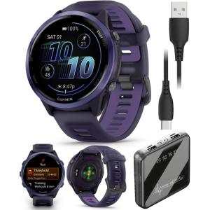 imageGarmin Forerunner 570 47mm Advanced GPS Running ampamp Triathlon Smartwatch AMOLED Display Training ampamp Recovery Amp Yellow Aluminum wTranslucent WhitestoneTurquoise Band w Wearable4U PowerBank BundleIndigo Purple PowerBank