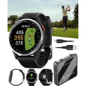 imageWearable4U  Garmin Approach S70 Ceramic 47 mm Golf Smartwatch14quot AMOLED Display Up to 16 Days Battery Life Multisport GPS Premium Watch w 43K Golf maps ampamp Gift BundleBlack  PowerBank