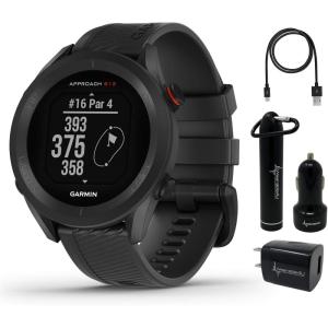 imageWearable4U  Garmin Approach S70 Ceramic 47 mm Golf Smartwatch14quot AMOLED Display Up to 16 Days Battery Life Multisport GPS Premium Watch w 43K Golf maps ampamp Gift BundleBlack  Power Pack