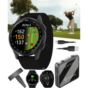 imageWearable4U  Garmin Approach S70 Ceramic 47 mm Golf Smartwatch14quot AMOLED Display Up to 16 Days Battery Life Multisport GPS Premium Watch w 43K Golf maps ampamp Gift BundleBlack  CT1  PowerBank