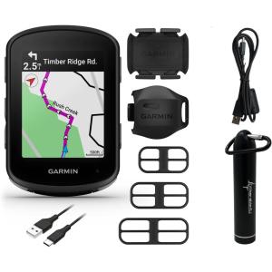 imageWearable4U  Garmin Edge 540 GPS Cycling Computer Button Controls Advanced Navigation with Garmin Speed and Cadence Sensors and EBank Bundle