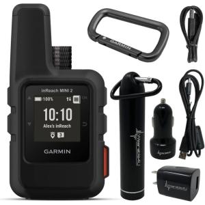 imageWearable4U  Garmin inReach Mini 2 Satellite Communicator Flame Red with Power Pack BundleBlack Power Pack