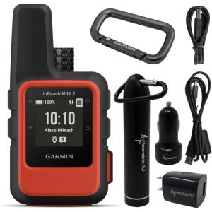 imageWearable4U  Garmin inReach Mini 2 Satellite Communicator Flame Red with Power Pack BundleOrange Power Pack