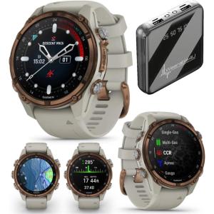imageWearable4U Garmin Descent Mk3 ampamp Mk3i 51 mm ampamp 43 mm Titanium Dive Computer ExtraLong Strap  Up to 25 Days Battery Life AMOLED Display GPS Smartwatch Gift Bundle 0100275210Mk3i Titanium w Titanium Band