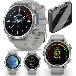 imageWearable4U Garmin Descent Mk3 ampamp Mk3i 51 mm ampamp 43 mm Titanium Dive Computer ExtraLong Strap  Up to 25 Days Battery Life AMOLED Display GPS Smartwatch Gift Bundle 0100275210Mk3 Stainless Steel
