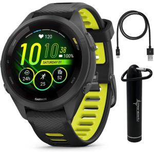 imageWearable4U Garmin Forerunner 265S Music GPS Running 42 mm Smartwatch Black with AMOLED 11in Touchscreen Display EBank Bundle