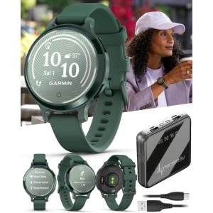 imageWearable4U Garmin Lily 2 Active Lunar Gold with Bone Silicone Band Small and Stylish Smartwatch Builtin GPS Hidden Display Patterned Lens Up to 9 Days Battery Life Black Earbuds BundleLily 2 Active Power Bank