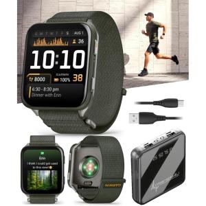 imageWearable4U Garmin Venu X1 Thin and Lightweight GPS Smartwatch AMOLED Display Moss with Titanium Caseback and Moss ComfortFit Nylon Band Power Bank Bundle