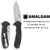 imageSpyderco Amalgam Premium Flipper Knife with 38quot CPM S30V Stainless Steel Blade and Textured Carbon Fiber G10 Handle  PlainEdge  C234CFP