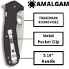 imageSpyderco Amalgam Premium Flipper Knife with 38quot CPM S30V Stainless Steel Blade and Textured Carbon Fiber G10 Handle  PlainEdge  C234CFP