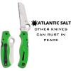 imageSpyderco Atlantic Salt Lightweight Knife with 368quot Corrosion Resistant LC200N Sheepfoot Blade and Durable Black FRN Handle  PlainEdge  C89FPGR