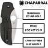 imageSpyderco Chaparral Lightweight Prestige Knife with 280 CTS XHP Steel Blade and Gray Durable FRN Handle  PlainEdge  C152PGYCarbon Fiber