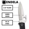 imageSpyderco Endela Lightweight Knife with 341quot VG10 Stainless Steel Blade and Emerson Opener  PlainEdge  C243PGYWPlainedge  Emerson Opener