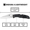 imageSpyderco Endura 4 Folding Pocket Knife with 38quot VG10 Steel Blade and FRN Handle  EDC Knife for Men and Women Perfect for Hunting Tactical Camping Survival Hiking  CombinationEdge  C10PSFGBlack Handle  Stainless Steel Blade