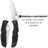 imageSpyderco Endura 4 Folding Pocket Knife with 38quot VG10 Steel Blade and FRN Handle  EDC Knife for Men and Women Perfect for Hunting Tactical Camping Survival Hiking  CombinationEdge  C10PSFGBlack Handle  Stainless Steel Blade
