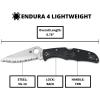 imageSpyderco Endura 4 Folding Pocket Knife with 38quot VG10 Steel Blade and FRN Handle  EDC Knife for Men and Women Perfect for Hunting Tactical Camping Survival Hiking  CombinationEdge  C10PSFGBlack Handle  Stainless Steel Blade