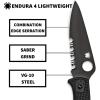 imageSpyderco Endura 4 Folding Pocket Knife with 38quot VG10 Steel Blade and FRN Handle  EDC Knife for Men and Women Perfect for Hunting Tactical Camping Survival Hiking  CombinationEdge  C10PSFGBlack Handle  Black Steel Blade