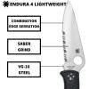 imageSpyderco Endura 4 Folding Pocket Knife with 38quot VG10 Steel Blade and FRN Handle  EDC Knife for Men and Women Perfect for Hunting Tactical Camping Survival Hiking  CombinationEdge  C10PSFGBlack Handle  Stainless Steel Blade