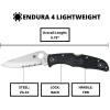 imageSpyderco Endura 4 Folding Pocket Knife with 38quot VG10 Steel Blade and FRN Handle  EDC Knife for Men and Women Perfect for Hunting Tactical Camping Survival Hiking  CombinationEdge  C10PSFGBlack Handle  Stainless Steel Blade