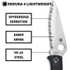 imageSpyderco Endura 4 Folding Pocket Knife with 38quot VG10 Steel Blade and FRN Handle  EDC Knife for Men and Women Perfect for Hunting Tactical Camping Survival Hiking  CombinationEdge  C10PSFGBlack Handle  Stainless Steel Blade