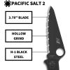 imageSpyderco Pacific Salt 2 Lightweight Knife with 378quot Corrosion Resistant H1 Steel Blade and Black NonSlip FRN HandleBlack Handle  Black Steel Blade
