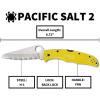 imageSpyderco Pacific Salt 2 Lightweight Knife with 378quot Corrosion Resistant H1 Steel Blade and Black NonSlip FRN HandleYellow Handle  Stainless Steel Blade