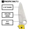 imageSpyderco Pacific Salt 2 Lightweight Knife with 378quot Corrosion Resistant H1 Steel Blade and Black NonSlip FRN HandleYellow Handle  Stainless Steel Blade
