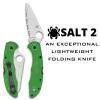 imageSpyderco Salt 2 Knife with LC200N Steel Blade and Lightweight FRN Green Handle  SpyderEdge  C88FSGR2
