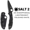 imageSpyderco Salt 2 Wharncliffe Knife with 29quot H1 UltraCorrosion Resistant Steel Blade and Lightweight Yellow FRN Handle  SpyderEdge  C88SWCYL2Black