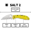 imageSpyderco Salt 2 Wharncliffe Knife with 29quot H1 UltraCorrosion Resistant Steel Blade and Lightweight Yellow FRN Handle  SpyderEdge  C88SWCYL2Yellow  Wharncliffe