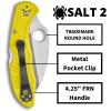imageSpyderco Salt 2 Wharncliffe Knife with 29quot H1 UltraCorrosion Resistant Steel Blade and Lightweight Yellow FRN Handle  SpyderEdge  C88SWCYL2Yellow  Wharncliffe