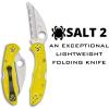 imageSpyderco Salt 2 Wharncliffe Knife with 29quot H1 UltraCorrosion Resistant Steel Blade and Lightweight Yellow FRN Handle  SpyderEdge  C88SWCYL2Yellow  Wharncliffe