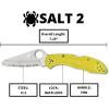 imageSpyderco Salt 2 Wharncliffe Knife with 29quot H1 UltraCorrosion Resistant Steel Blade and Lightweight Yellow FRN Handle  SpyderEdge  C88SWCYL2Yellow