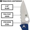 imageSpyderco Tenacious Lightweight Folding Utility Pocket Knife with 339quot CPM S35VN Steel Blade and Blue nylon Handle  Everyday Carry  CombinationEdge  C122PSBL
