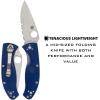 imageSpyderco Tenacious Lightweight Folding Utility Pocket Knife with 339quot CPM S35VN Steel Blade and Blue nylon Handle  Everyday Carry  CombinationEdge  C122PSBL
