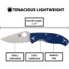 imageSpyderco Tenacious Lightweight Folding Utility Pocket Knife with 339quot CPM S35VN Steel Blade and Blue nylon Handle  Everyday Carry  CombinationEdge  C122PSBL