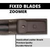 imageSpyderco Zoomer Fixed Blade Knife with 520quot CPM 20CV Stainless Steel Blade and Premium Handcrafted Leather Sheath  PlainEdge  FB42GP